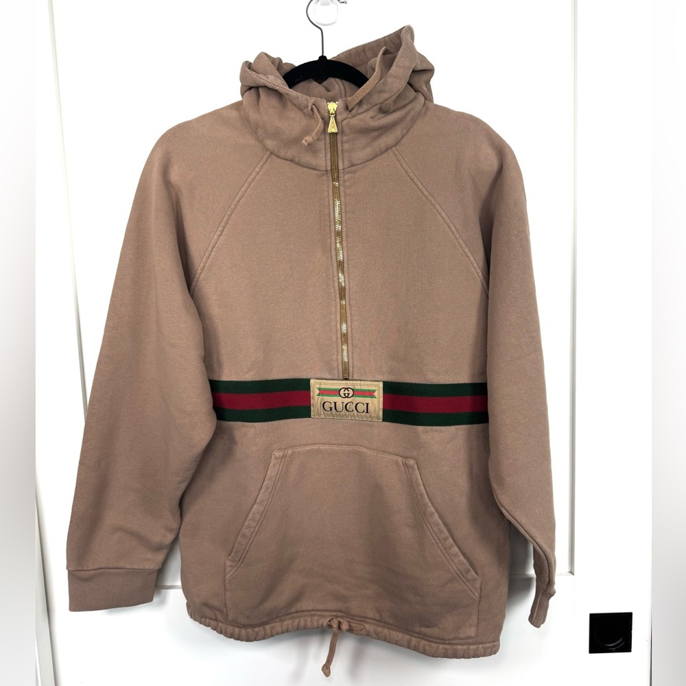 Gucci Sweatshirt With Vintage Logo Cotton 'Vintage Camel Size Small Oversized - Picture 3 of 11